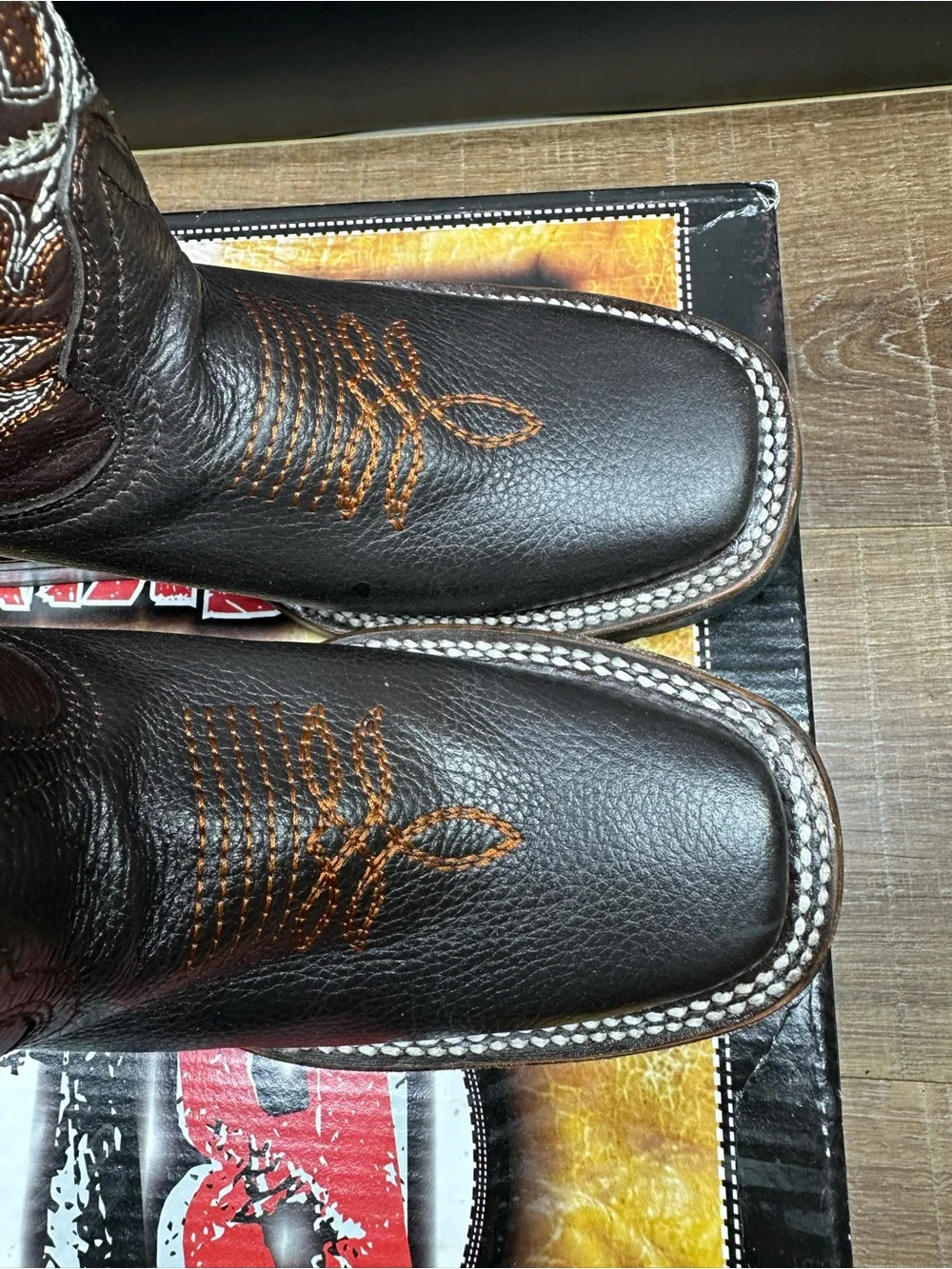Rockin Leather Kids Brown Cowboy boots size 3 in EUC